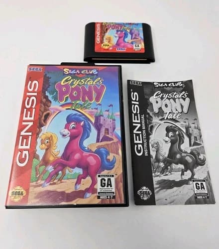 CRYSTAL'S PONY TALE SEGA GENESIS COMPLETE IN BOX