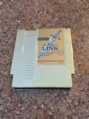 Zelda 2 The Adventure of Link Game Nintendo NES Gold Cartridge - Vintage - Retro