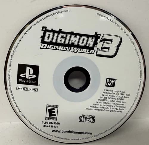 Digimon World 3 (Sony PlayStation 1, 2002) Disc Only Tested