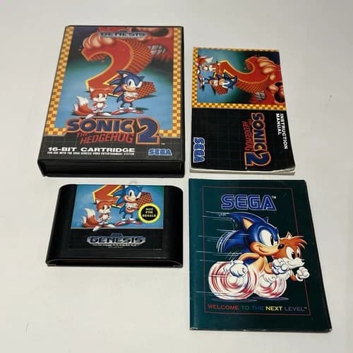 Sonic the Hedgehog 2 (Sega Genesis, 1992) CIB Complete in Box Tested
