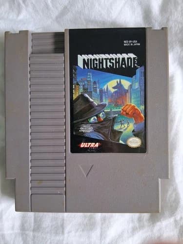 Nightshade Nintendo NES Authentic Grey Cartridge Cleaned & Tested Ultra 1992