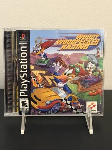 Woody Woodpecker Racing (Sony PS1, 2000) • CIB • Tested • Crack on Case