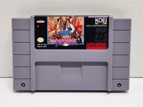 Uncharted Waters New Horizons SNES Super Nintendo Cart Only Authentic Tested