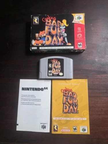 Conker's Bad Fur Day CIB Complete In Box Rare Nintendo 64 N64 Orginal Fast Ship