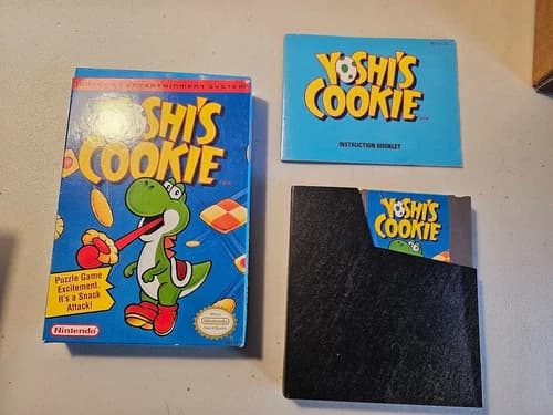 Yoshi's Cookie (Nintendo Entertainment System, 1993) NES w/ box and manual