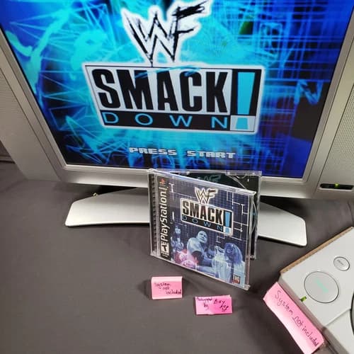 WWF SmackDown 1 PS1 Black Label Case COMPLETE PlayStation 1 smack down cib wwe