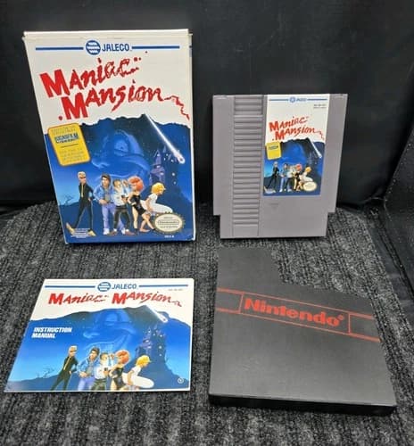 Maniac Mansion (Nintendo NES, 1990) CIB Complete Box Manual Tested Authentic