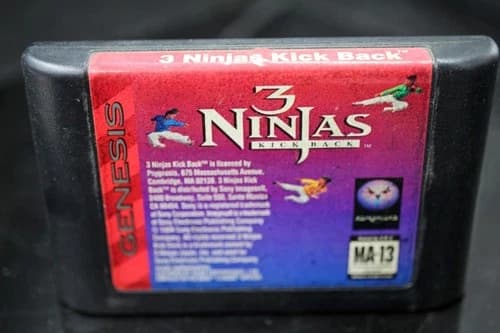 3 Ninjas Kick Back (Sega Genesis, 1994) Authentic Game Cartridge