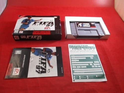FIFA Soccer 97 (Super Nintendo SNES) COMPLETE w/ Box manual game WORKS!