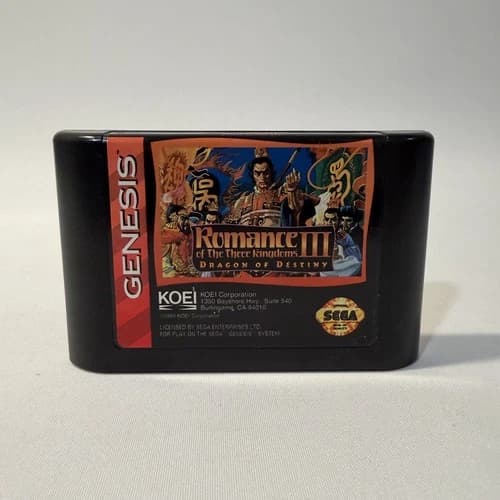 Romance of the Three Kingdoms III Dragon of Destiny Sega Genesis Video Game