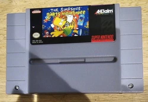 The Simpsons Bart's Nightmare Nintendo SNES 1992 Cartridge Only Game