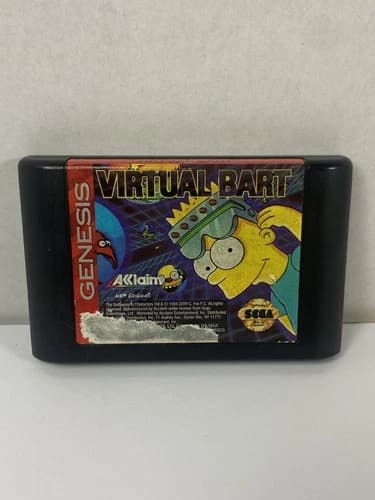 Virtual Bart (Sega Genesis, 1994) Cartridge Only, Authentic, Tested and Working!