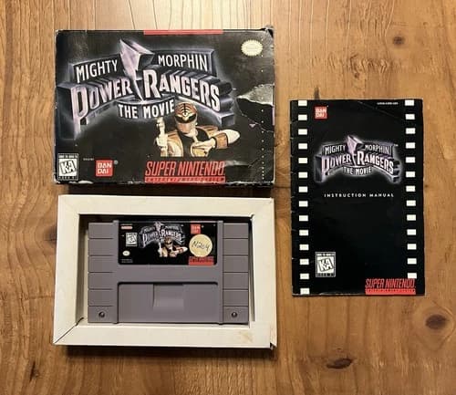 Mighty Morphin Power Rangers: The Movie Super Nintendo SNES CIB HTF Tested Good