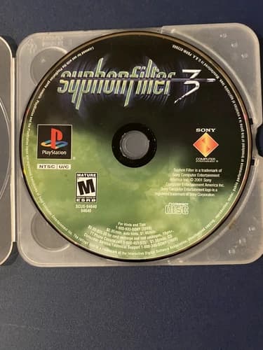Syphon Filter 3 (Sony PlayStation 1, 2001) PS1 Disc Only Tested Working