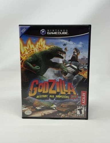 Godzilla Destroy All Monsters Melee Nintendo GameCube Complete CIB Black Label