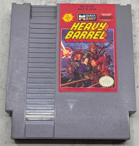 Authentic Heavy Barrel Nintendo Entertainment System (NES) Game Cartridge