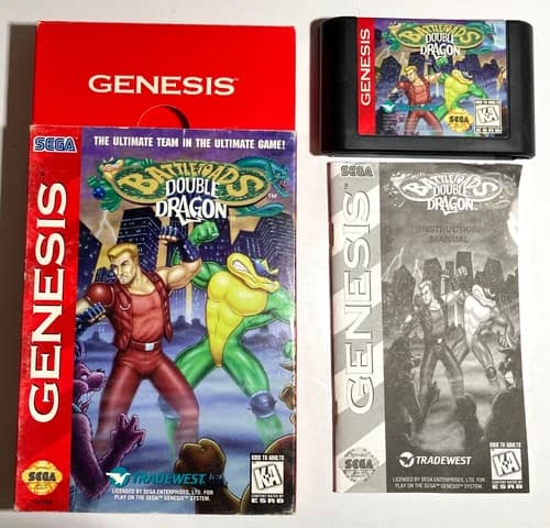 Battletoads Double Dragon Sega Genesis CIB Complete Cardboard, Nice, Rare