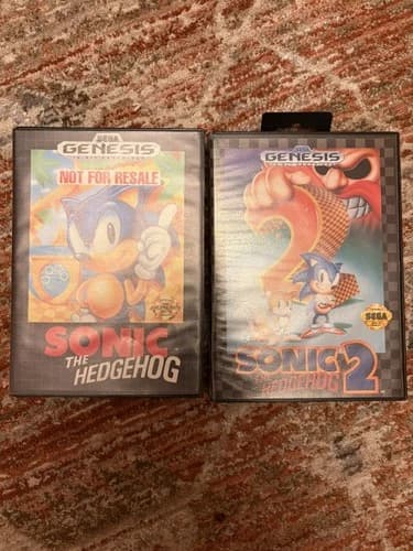Sega Genesis Sonic The Hedgehog 1 And 2 Cases Only