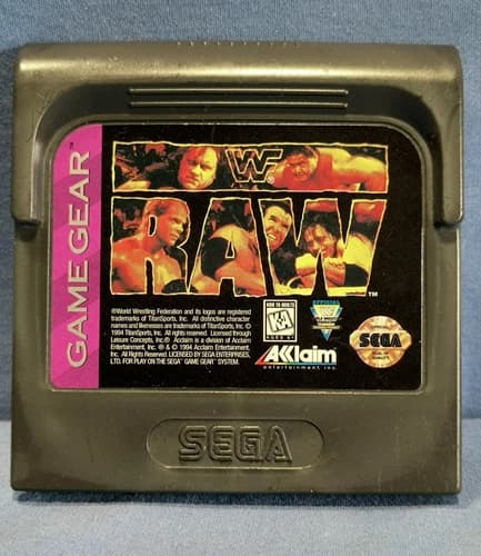 SEGA Game Gear WWF Raw Cartridge