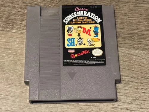 Classic Concentration Nintendo Nes Cleaned & Tested Authentic
