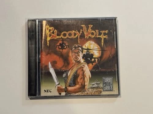 Bloody Wolf (TurboGrafx-16, 1990) TG-16 Complete W Manual CIB Tested
