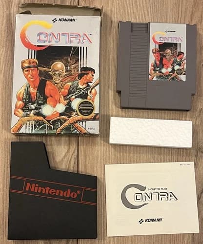 Contra (Nintendo NES, 1988) Complete CIB w/ Manual Tested Works Authentic