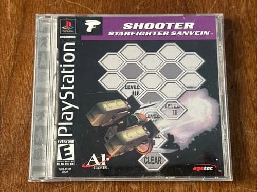 Shooter Starfighter Sanvein (Sony Playstation 1, 2000) PS1 Complete Tested