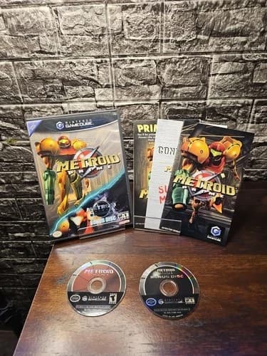 Metroid Prime W/ Echoes Bonus Disc (Nintendo Gamecube, 2002) CIB W/Inserts