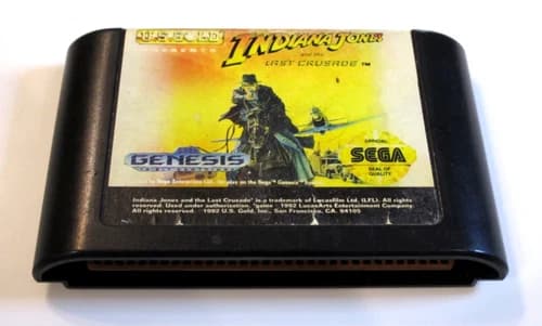 Indiana Jones and the Last Crusade Sega Genesis, 1992 Cartridge Cleaned & Tested