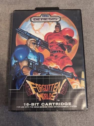 Forgotten Worlds (Sega Genesis) Complete CIB w/Manual Game Tested And Working