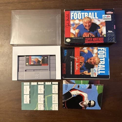 John Madden Football (Super Nintendo SNES) Complete W Posters - Authentic