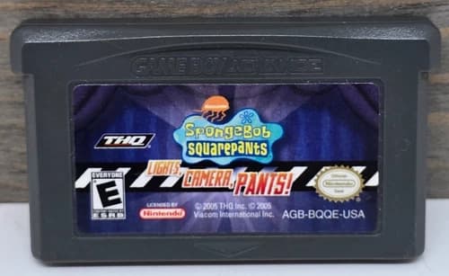 Nintendo Gameboy Advanced GBA SpongeBob SquarePants Lights Camera Pants Tested