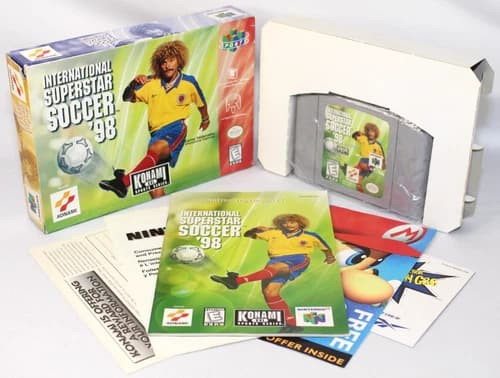 International Superstar Soccer '98 N64 Complete CIB VERY NICE w/ RARE INSERTS!