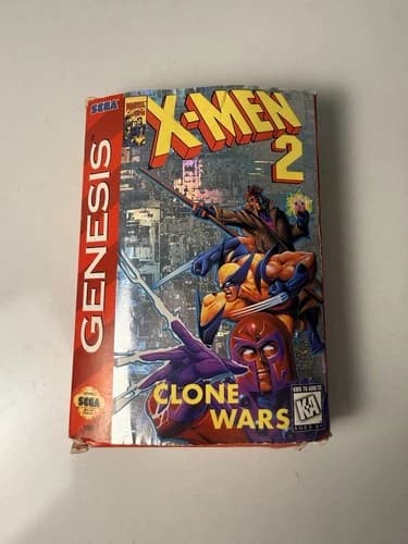 1995 SEGA GENESIS X-MEN 2 CLONE WARS COMPLETE CIB BOX CART MANUAL TESTED