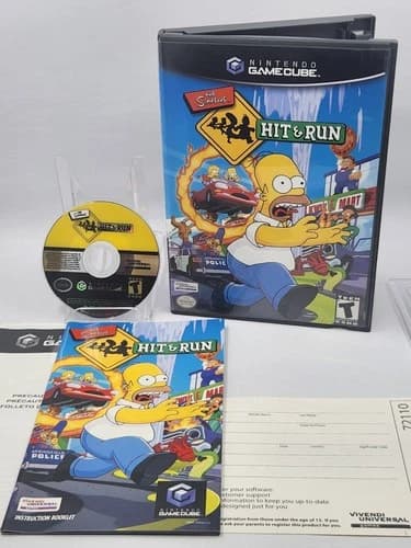 Nintendo Gamecube -The Simpsons Hit and Run - Minty Disc - CIB+ w/ Registration!