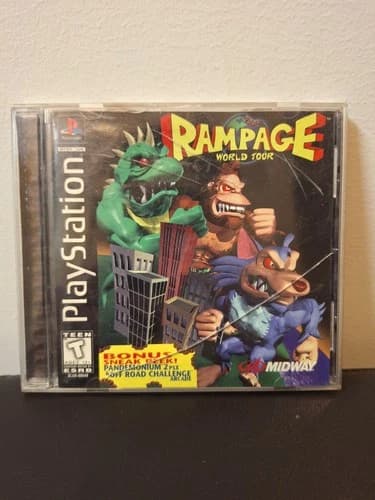 Rampage World Tour Sony PlayStation 1 PS1 CIB Complete Registration Card