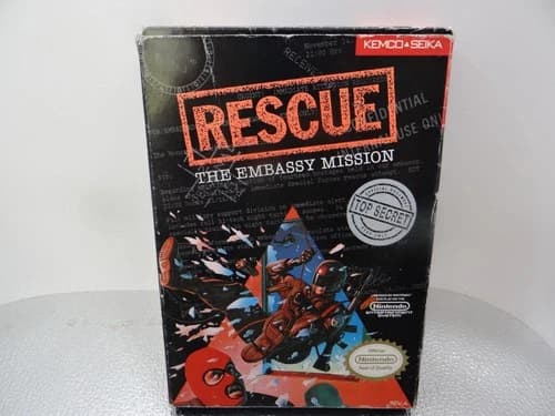 Rescue: The Embassy Mission (NES), 1990) CIB INCLUDES PROTECTOR