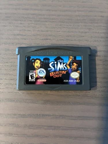 The Sims Bustin' Out Nintendo Game Boy Advance GBA 2003 Excellent Condition