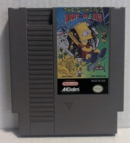 The Simpsons Bart vs the World Nintendo NES Video Game Cartridge