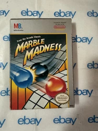 Marble Madness NES CIB Nintendo Entertainment System 1989 Complete Free Shipping
