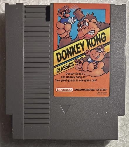 Donkey Kong Classics Cart Only- NES Nintendo- TESTED & CLEANED Good Condition