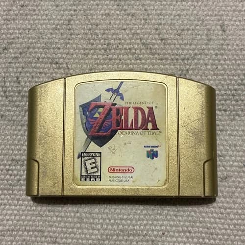 Nintendo 64 N64 Authentic Legend of Zelda Ocarina of Time Gold Edition Game