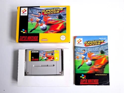 Original Super Nintendo SNES Game CIB Boxed International Superstar Soccer Excellent