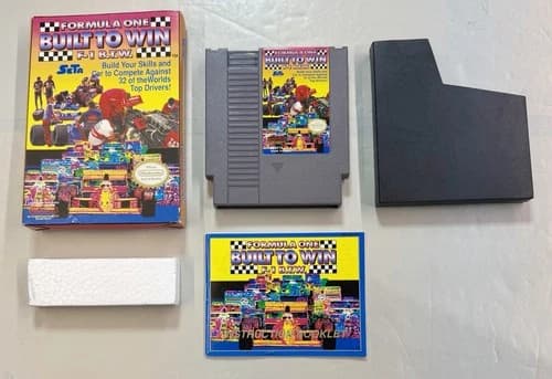 Formula One: Built to Win (Nintendo NES, 1990) Complete in Box - Tested - CIB