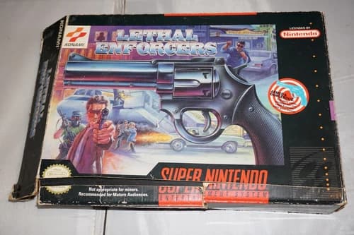 Lethal Enforcers (Super Nintendo SNES) Complete in Box CIB w/ Gun