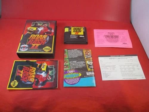 Road Rash II (Sega Genesis) COMPLETE w/ Box manual game WORKS! Roadrash 2
