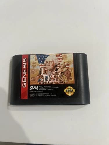 Sega Genesis Liberty Or Death Cartridge Tested and Working Authentic