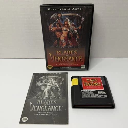 Blades of Vengeance (Sega Genesis, 1993) Authentic Game Cartridge, CIB Complete