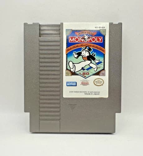 Monopoly NINTENDO NES 1991 Working Game Cartridge Parker Brothers VGC