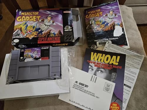 Inspector Gadget (SNES) Super Nintendo Cib Complete In Box 1993 Hudson RARE Reg